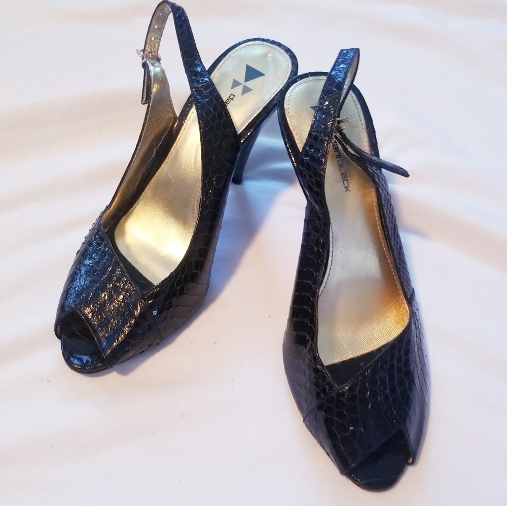 Daniblack peeptoe slingback heel size 6 1/2